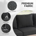 HOOOWOOO 8-piece Wicker Patio Furniture Conversation Set with Fire Pit Table