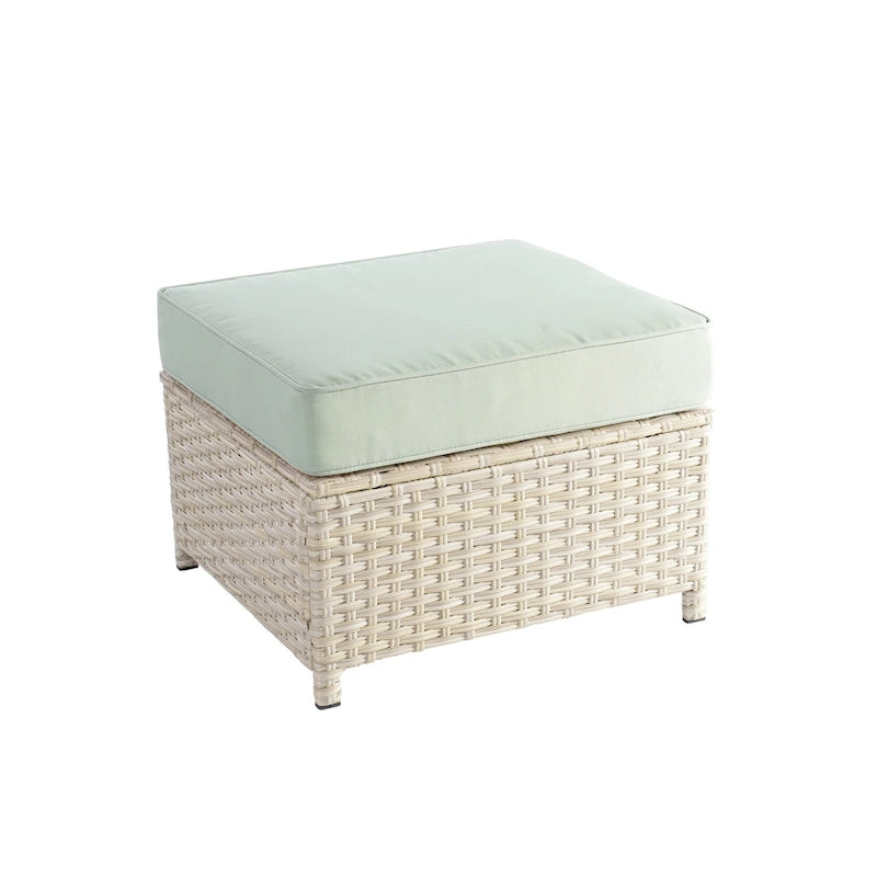 HOOOWOOO 8-piece Wicker Patio Furniture Conversation Set with Fire Pit Table