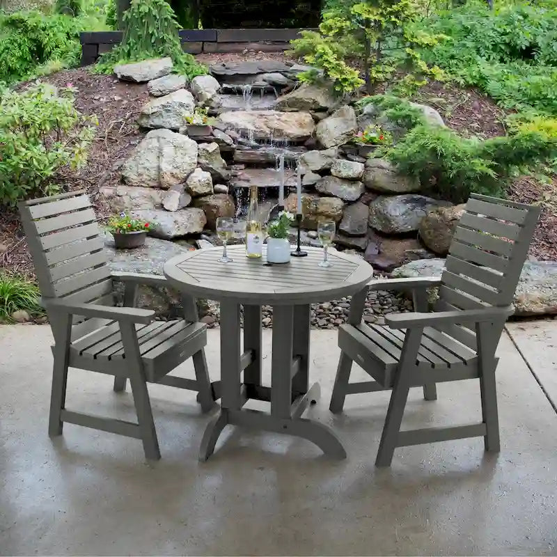 Weatherly 3-piece Outdoor Dining Set - 36 Round Table, Dining-height