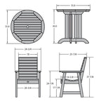 Weatherly 3-piece Outdoor Dining Set - 36 Round Table, Dining-height