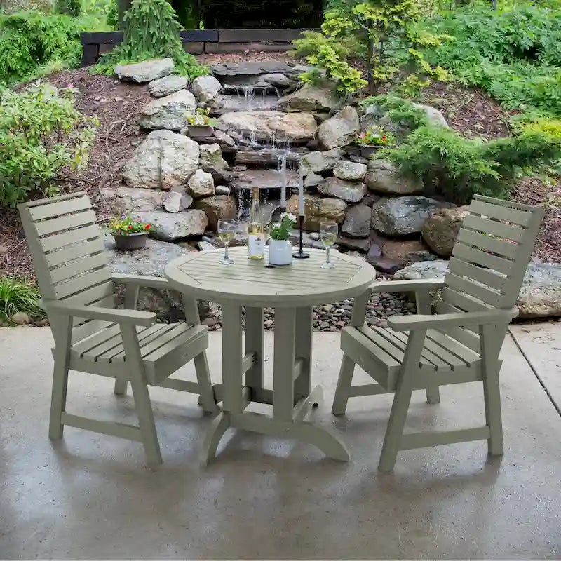 Weatherly 3-piece Outdoor Dining Set - 36 Round Table, Dining-height