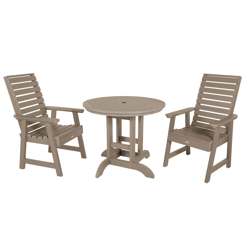 Weatherly 3-piece Outdoor Dining Set - 36 Round Table, Dining-height