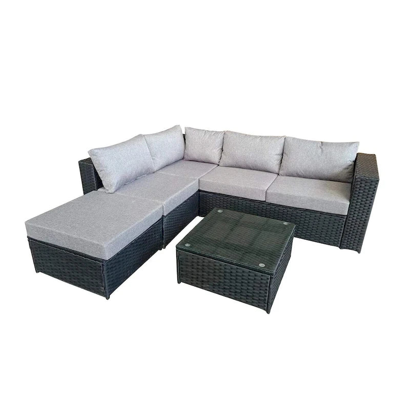 Wicker/Rattan 5 - Person Seating Group with Cushions