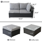 Wicker/Rattan 5 - Person Seating Group with Cushions