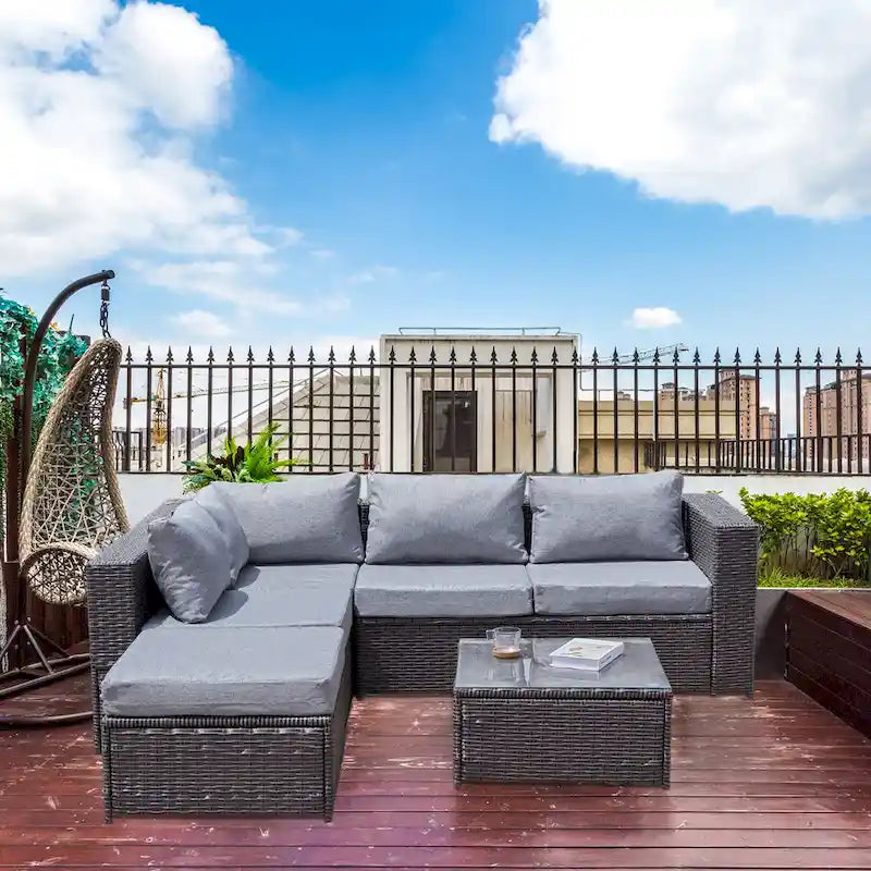 Wicker/Rattan 5 - Person Seating Group with Cushions