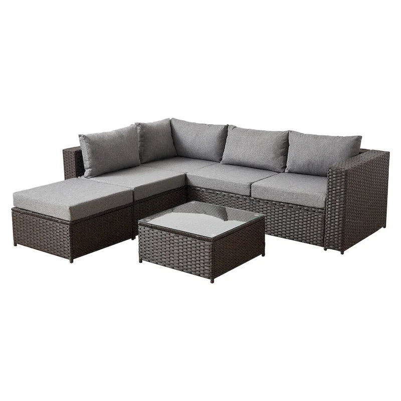 Wicker/Rattan 5 - Person Seating Group with Cushions