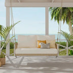 Outdoor Woven Rope Swing Sofa with Soft Cushions