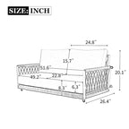 Outdoor Woven Rope Swing Sofa with Soft Cushions