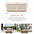 Outdoor Woven Rope Swing Sofa with Soft Cushions
