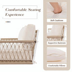 Outdoor Woven Rope Swing Sofa with Soft Cushions