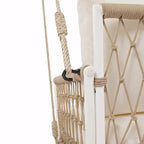 Outdoor Woven Rope Swing Sofa with Soft Cushions