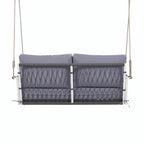 Outdoor Woven Rope Swing Sofa with Soft Cushions