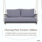 Outdoor Woven Rope Swing Sofa with Soft Cushions