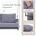 Outdoor Woven Rope Swing Sofa with Soft Cushions