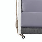 Outdoor Woven Rope Swing Sofa with Soft Cushions
