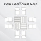 9 Pieces Patio Dining Set, 60 Inch Square Metal Table and Sling Dining Chairs Seats Up to 8
