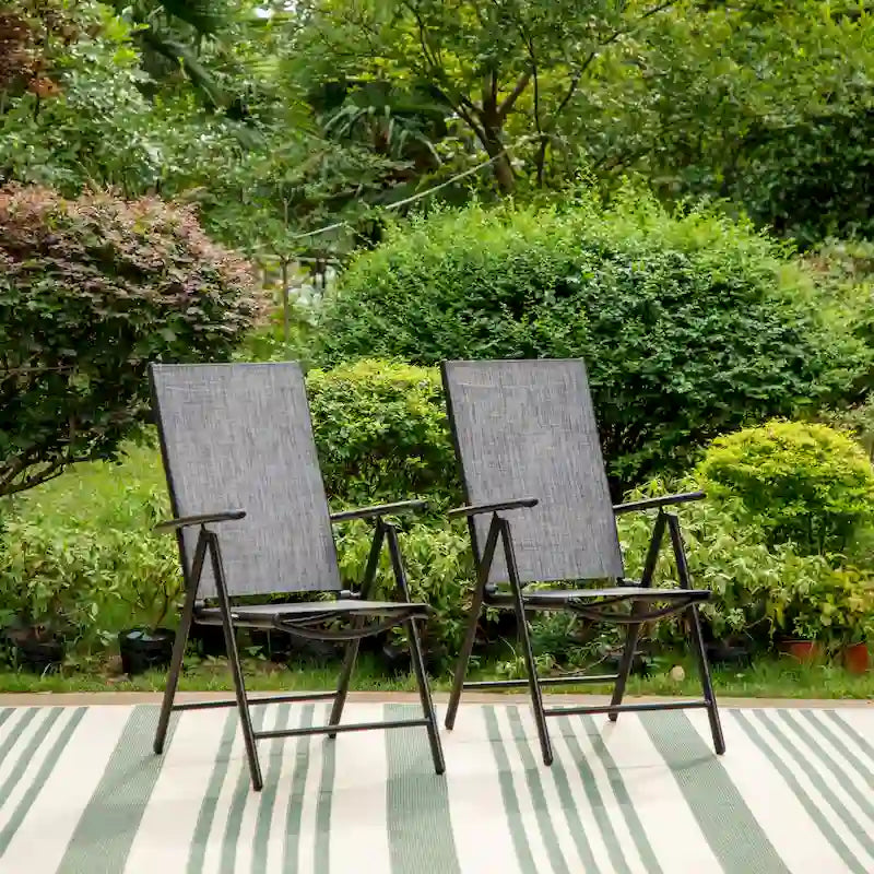 9 Pieces Patio Dining Set, 60 Inch Square Metal Table and Sling Dining Chairs Seats Up to 8