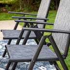 9 Pieces Patio Dining Set, 60 Inch Square Metal Table and Sling Dining Chairs Seats Up to 8