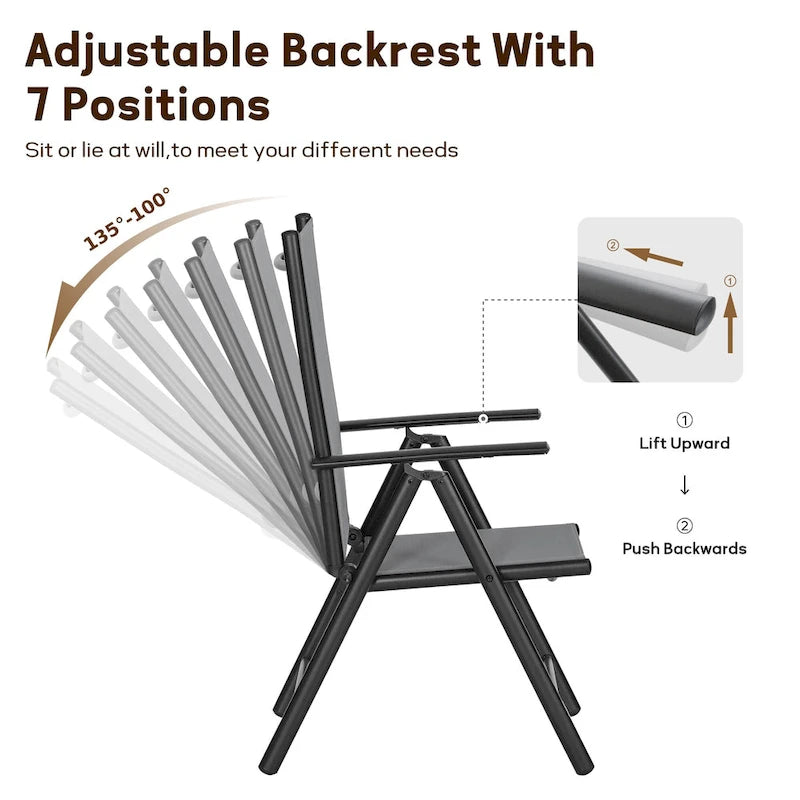 9 Pieces Patio Dining Set, 60 Inch Square Metal Table and Sling Dining Chairs Seats Up to 8
