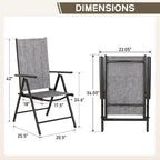 9 Pieces Patio Dining Set, 60 Inch Square Metal Table and Sling Dining Chairs Seats Up to 8