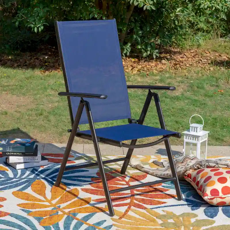 9 Pieces Patio Dining Set, 60 Inch Square Metal Table and Sling Dining Chairs Seats Up to 8