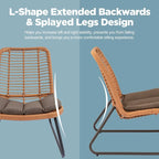 Patio Furniture Sets Rattan Wicker Outdoor Bistro Sets with Cushions (Set of 3) - 23.23L x 29.53W x 32.28H