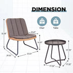 Patio Furniture Sets Rattan Wicker Outdoor Bistro Sets with Cushions (Set of 3) - 23.23L x 29.53W x 32.28H