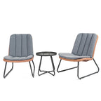 Patio Furniture Sets Rattan Wicker Outdoor Bistro Sets with Cushions (Set of 3) - 23.23L x 29.53W x 32.28H