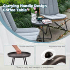 Patio Furniture Sets Rattan Wicker Outdoor Bistro Sets with Cushions (Set of 3) - 23.23L x 29.53W x 32.28H