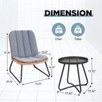 Patio Furniture Sets Rattan Wicker Outdoor Bistro Sets with Cushions (Set of 3) - 23.23L x 29.53W x 32.28H