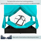 Outdoor Patio Wicker Sunbed Daybed with Cushions