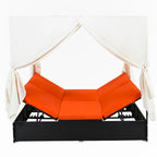 Outdoor Patio Wicker Sunbed Daybed with Cushions
