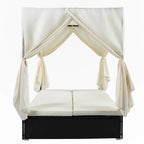 Outdoor Patio Wicker Sunbed Daybed with Cushions