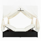 Outdoor Patio Wicker Sunbed Daybed with Cushions