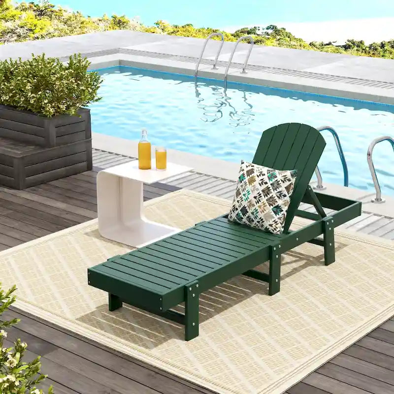 Polytrends Altura Armless Poly Eco-Friendly All Weather Reclining Chaise Lounge