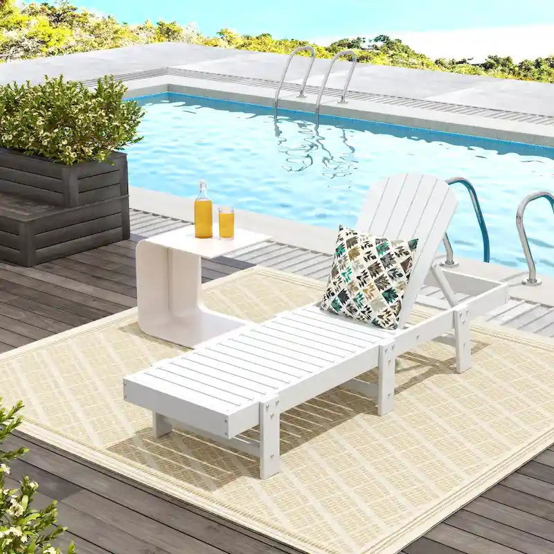 Polytrends Altura Armless Poly Eco-Friendly All Weather Reclining Chaise Lounge