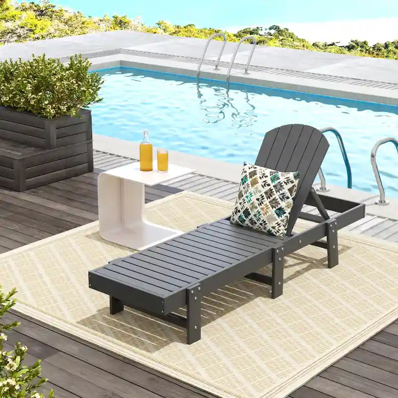 Polytrends Altura Armless Poly Eco-Friendly All Weather Reclining Chaise Lounge