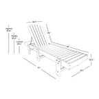 Polytrends Altura Armless Poly Eco-Friendly All Weather Reclining Chaise Lounge