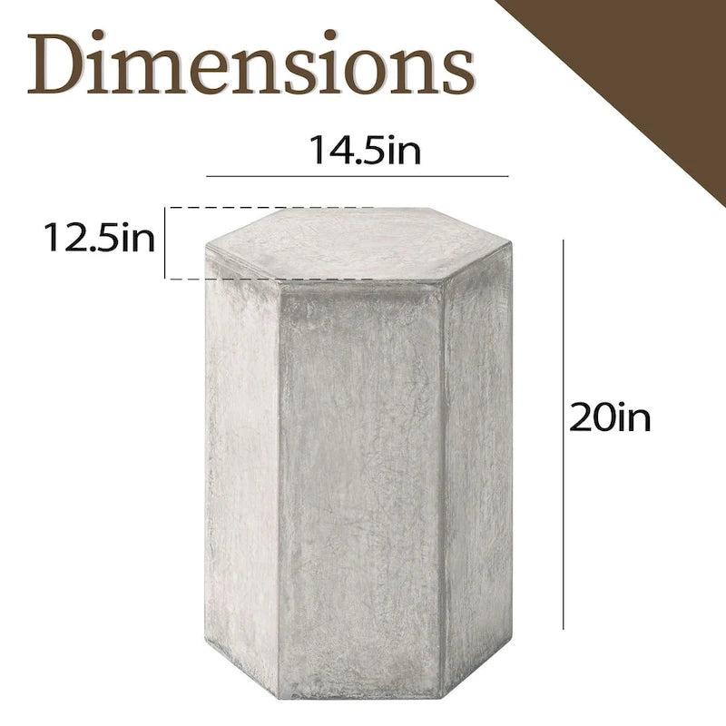 COSIEST MgO Outdoor Hexagonal End Table