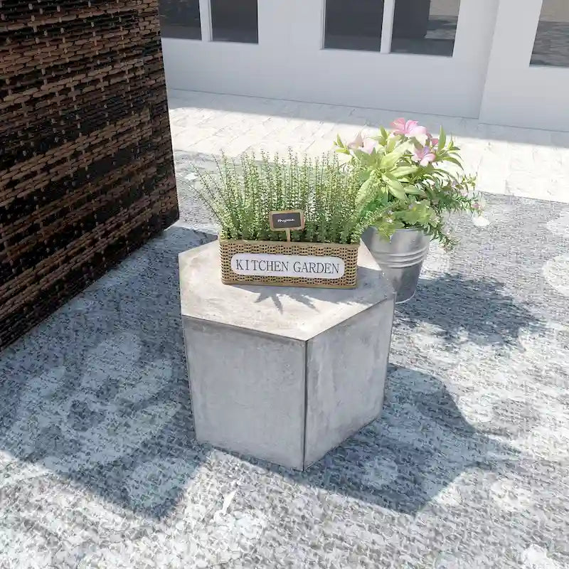 COSIEST MgO Outdoor Hexagonal End Table