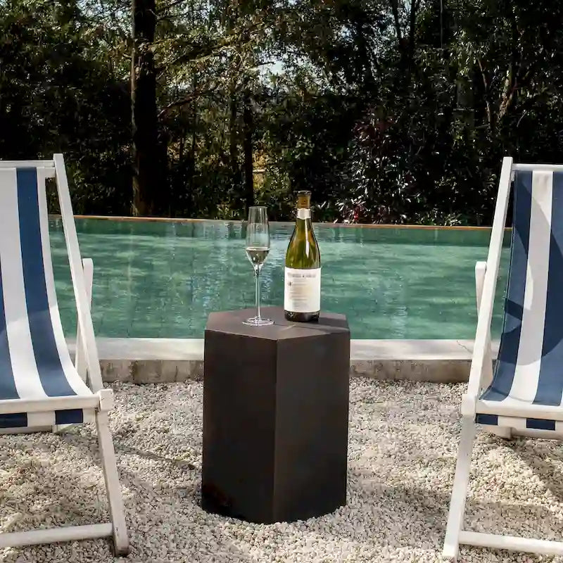 COSIEST MgO Outdoor Hexagonal End Table