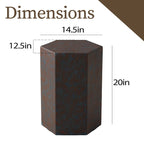 COSIEST MgO Outdoor Hexagonal End Table