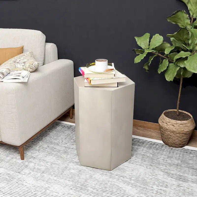 COSIEST MgO Outdoor Hexagonal End Table