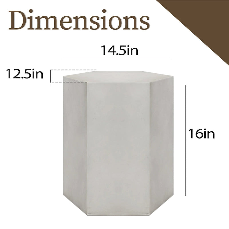 COSIEST MgO Outdoor Hexagonal End Table