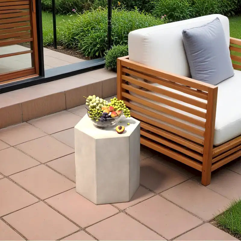 COSIEST MgO Outdoor Hexagonal End Table