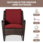 Outsunny Patio Wicker Rocking Chair, Outdoor PE Rattan Swing Chair w/ Soft Cushions, Classic Style for Garden, Patio, Lawn