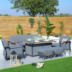Patio Rocking Chair Sofa Set with Firepit Table and BBQ Grill