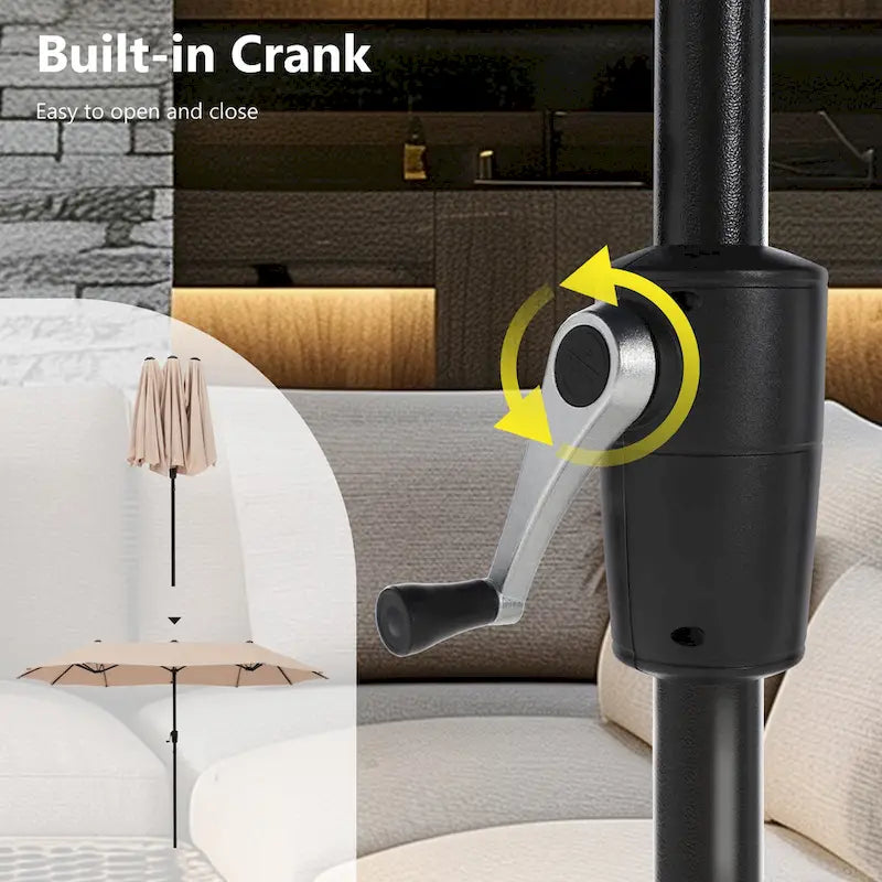 7/8-Piece Patio Dining Set of 6 Swivel Metal Rattan Chairs with Deep-seating Chairs and Wood-like Table & Outdoor Umbrella - N/A