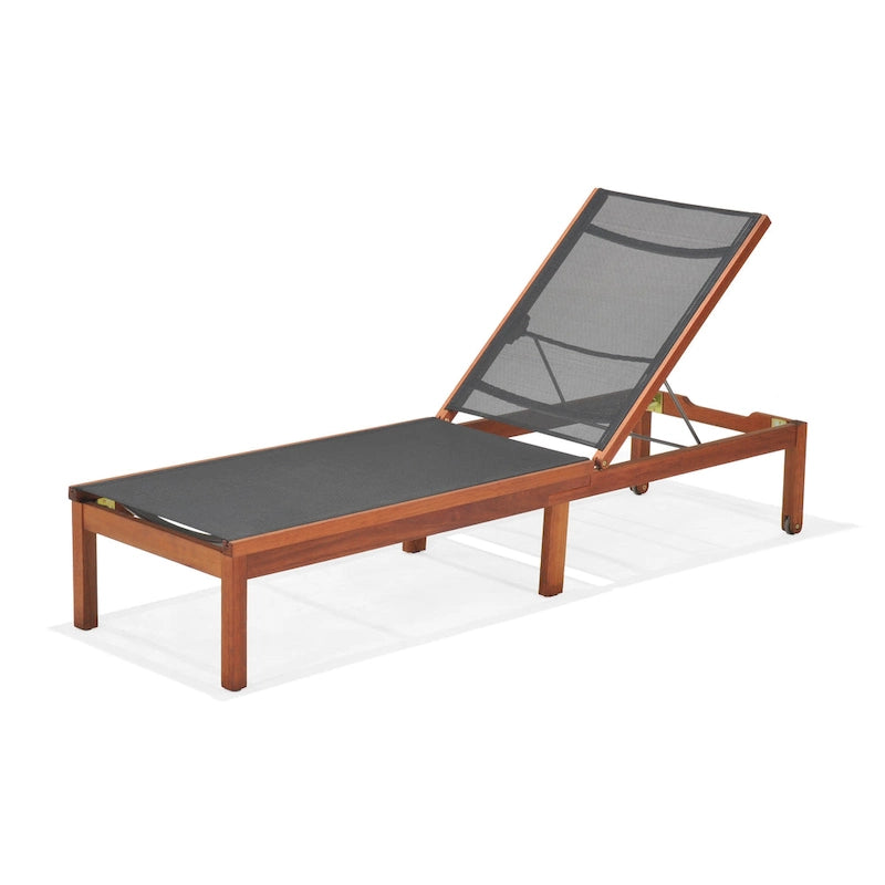 Amazonia Outdoor Patio Wood Chaise Sun Lounger - 1 Piece