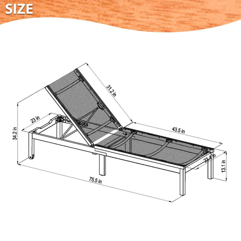 Amazonia Outdoor Patio Wood Chaise Sun Lounger - 1 Piece